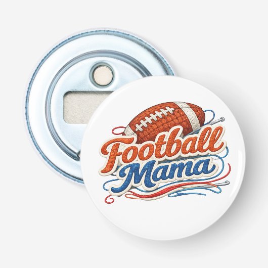 Football Mama Bottle Opener Magnet 栓抜き (正面)