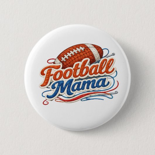 Football Mama Button Pin 缶バッジ (正面)