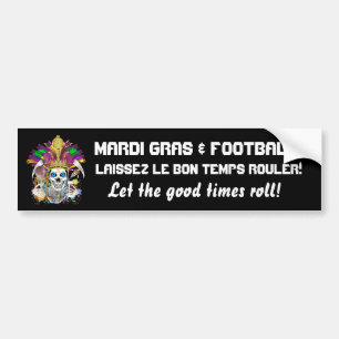 Football Mardi Gras考えノートを早く見る バンパーステッカー