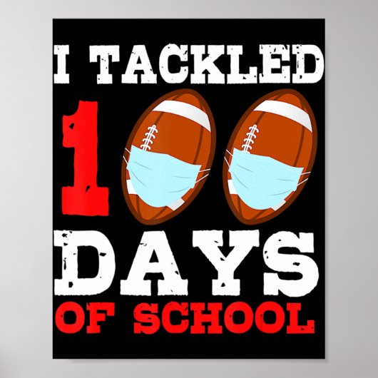 Football Masks Fun 100 Days of School Teacher Boy ポスター (正面)
