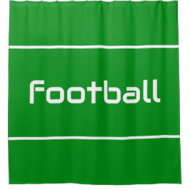 FOOTBALL Modern White Text Stripes On Bright Green シャワーカーテン