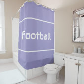 FOOTBALL Modern White Text Stripes On Light Purple シャワーカーテン (インサイチュ)