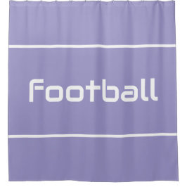 FOOTBALL Modern White Text Stripes On Light Purple シャワーカーテン