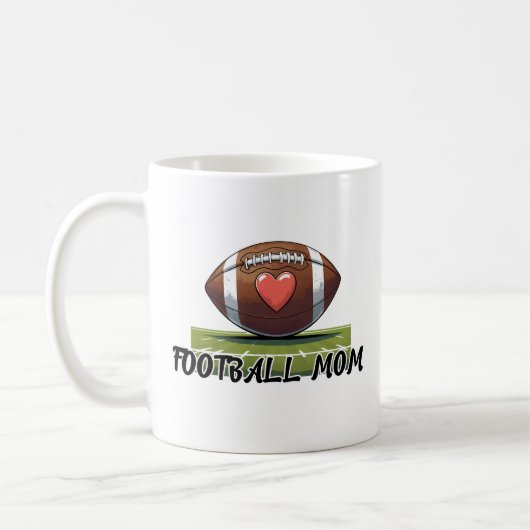 Football Mom Ceramic Mug | Perfect Gift for Sports コーヒーマグカップ (左)