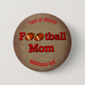 Football Mom Cute Personalized 缶バッジ (正面)