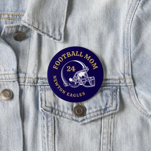 Football Mom Vintage Football Helmet Personalized 缶バッジ (インサイチュ)