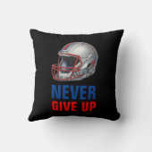Football Motivational Never Give Up  クッション (裏面)