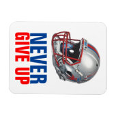 Football Motivational Never Give Up  マグネット (横)