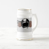 FOOTBALL Mug Stein Black and Silver - SRF ビールジョッキ (正面右)