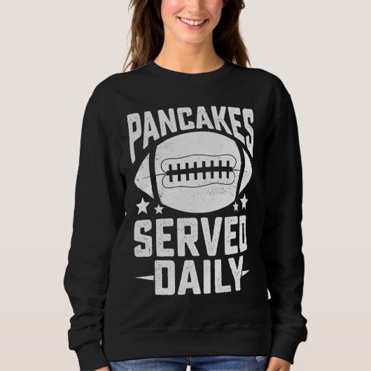 Football Offensive Lineman Pancakes Served Daily V スウェットシャツ (正面)