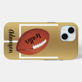 Football on a Stylish Gold background Personalize Case-Mate iPhoneケース (裏面 (横))