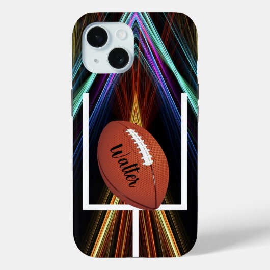 Football on a Stylish Gold background Personalize Case-Mate iPhoneケース (裏面)