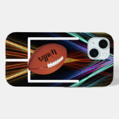 Football on a Stylish Gold background Personalize Case-Mate iPhoneケース (裏面 (横))