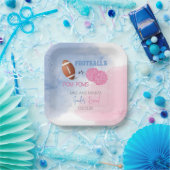Football or Pom Poms gender reveal plates ペーパープレート (パーティー)