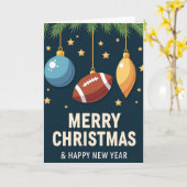 Football Ornament Christmas Card カード (黄色い花)