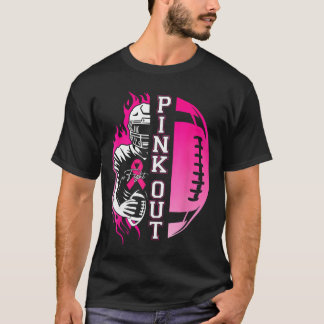 Football Pink Out Team Breast Cancer Awareness Mon Tシャツ