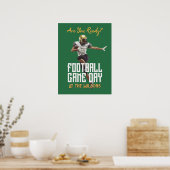 Football Player Game Day Green ポスター (キッチン)