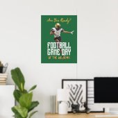 Football Player Game Day Green ポスター (ホームオフィス)