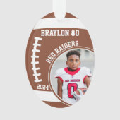 Football Player Name Number Photo Keepsake #0 オーナメント (正面)