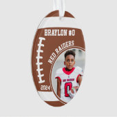 Football Player Name Number Photo Keepsake #0 オーナメント (正面)