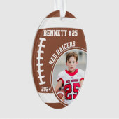 Football Player Name Number Photo Keepsake #25 オーナメント (正面)