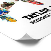 Football Player Photo Collage Custom Senior Gift ポスター (角)