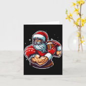 Football Player Santa Christmas Pajama Funny X-mas カード (黄色い花)