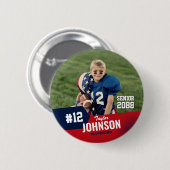 Football Player Senior Night Custom Sports 缶バッジ (正面&裏面)