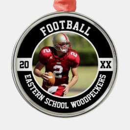 Football Player Team High School Senior Night Team メタルオーナメント