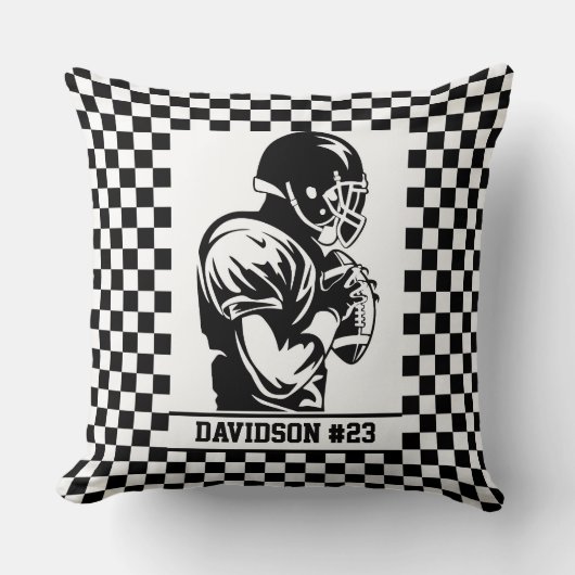 Football Player Throw Pillow クッション (正面)