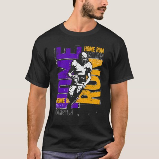 Football Player Touchdown American Football Homeru Tシャツ (正面)
