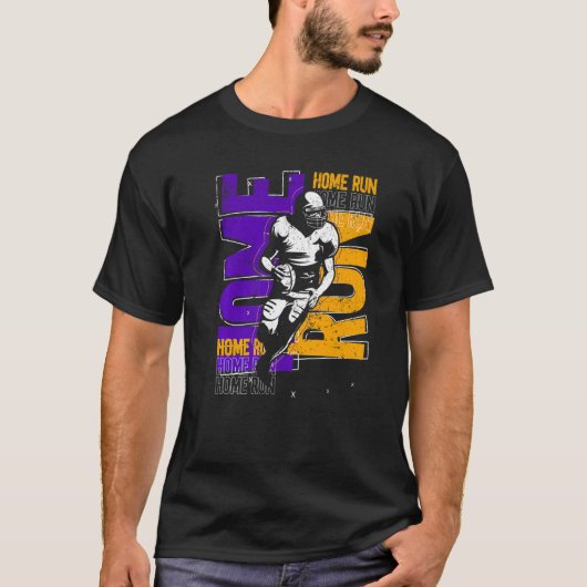 Football Player Touchdown American Football Homeru Tシャツ (正面)