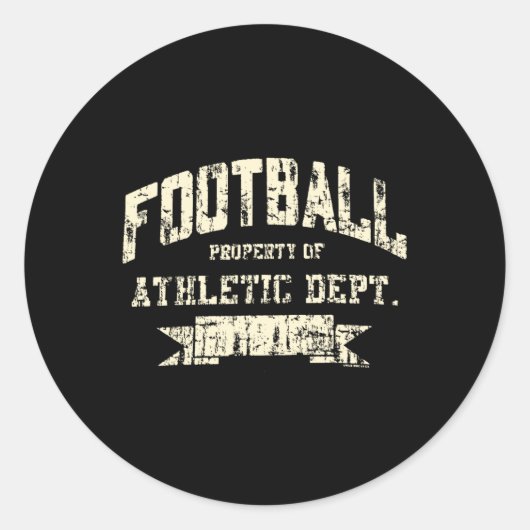 Football Property Of Athletic Dept. Funny Design  ラウンドシール (正面)
