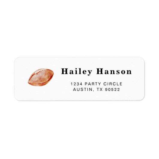 Football Return Address Labels ラベル (正面)