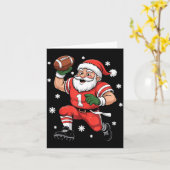 Football Santa Claus Lineman Christmas Quarterback カード (黄色い花)