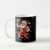 Football Santa Claus Lineman Christmas Quarterback コーヒーマグカップ (左)