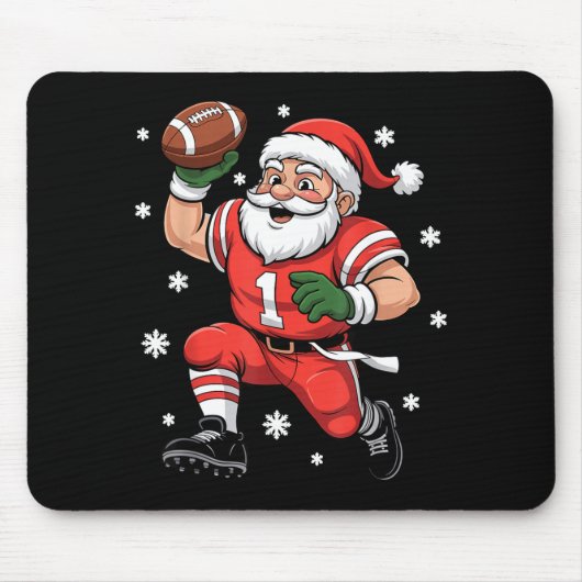 Football Santa Claus Lineman Christmas Quarterback マウスパッド (正面)