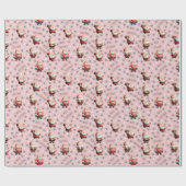 Football Santa on Light Pink ラッピングペーパー (フラット)