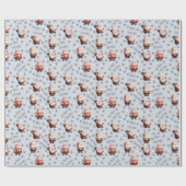 Football Santa on Pale Blue ラッピングペーパー (フラット)