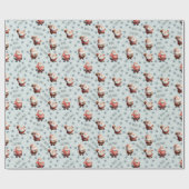 Football Santa on Pale Green ラッピングペーパー (フラット)