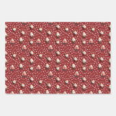 Football Santa on Red ラッピングペーパーシート (正面2)