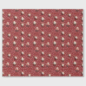 Football Santa on Red ラッピングペーパー (フラット)