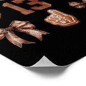 Football Season Kids Bow Coquette 13th Birthday 13 ポスター (角)