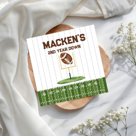 Football second year down boy birthday スタンダードカクテルナプキン