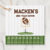 Football second year down boy birthday フェイバータグ (正面)