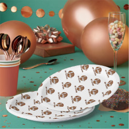 Football second year down boy birthday  ペーパープレート