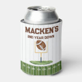 Football second year down boy birthday 缶クーラー (缶正面)