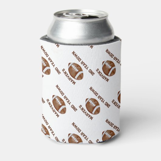 Football second year down boy birthday  缶クーラー (缶裏面)