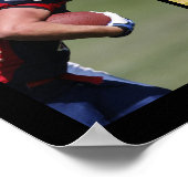 Football Senior 5 Photo Collage Graduation ポスター (角)