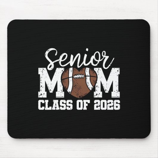 Football Senior Mom Cl Of 2026 Graduate Senior Mam マウスパッド (正面)